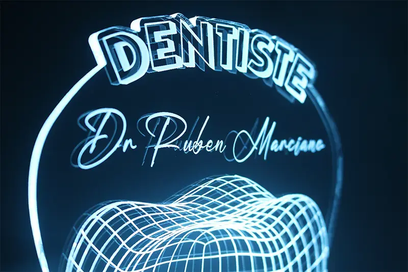 Miniature : Lampe Led Dentiste personnalisée - Veilleuse dent et molaire 3D pour cabinet dentaire