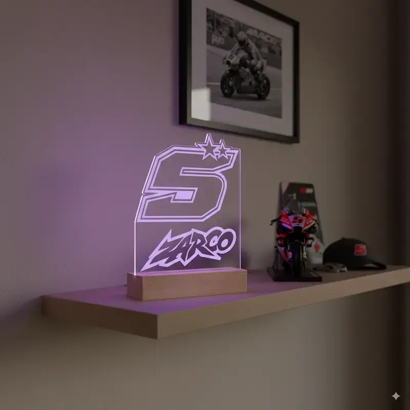 Lampe johann zarco | logo zarco | veilleuse | idée cadeau fan zarco