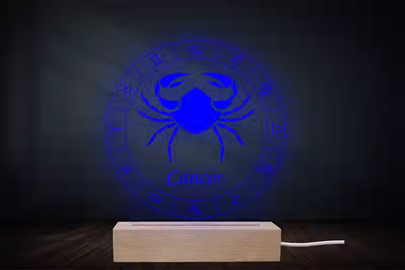 Lampe Astrologique Cancer Personnalisée | Veilleuse signe du zodiaque