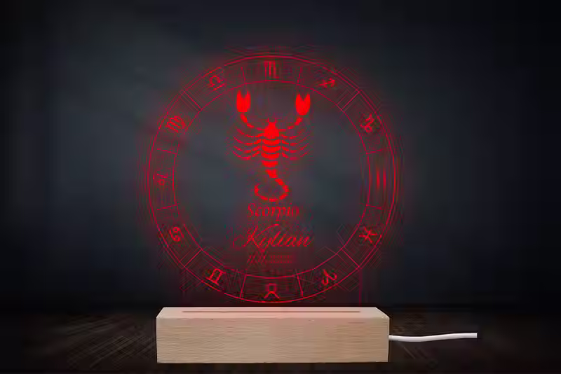 Lampe Astrologique Scorpion Personnalisée | Veilleuse signe du zodiaque