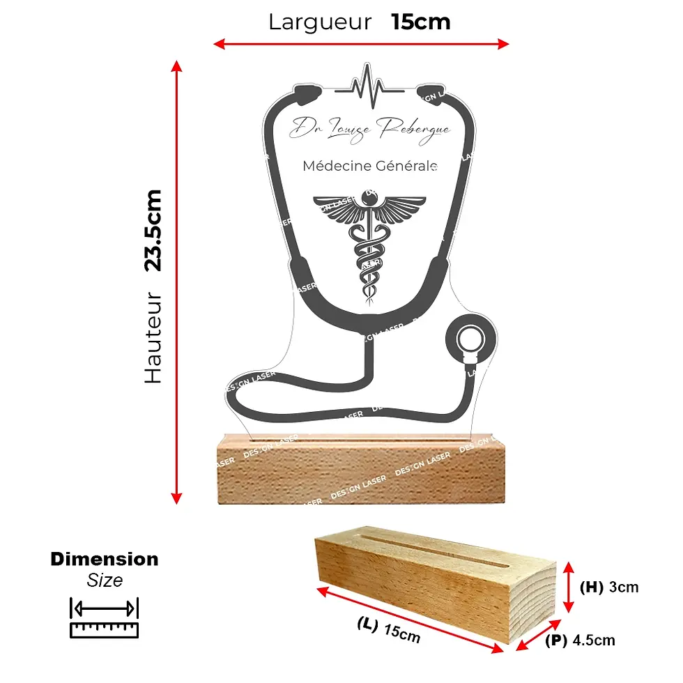 Lampe LED Stéthoscope – Cadeau Original Pour Médecin & Infirmier | Personnalisable