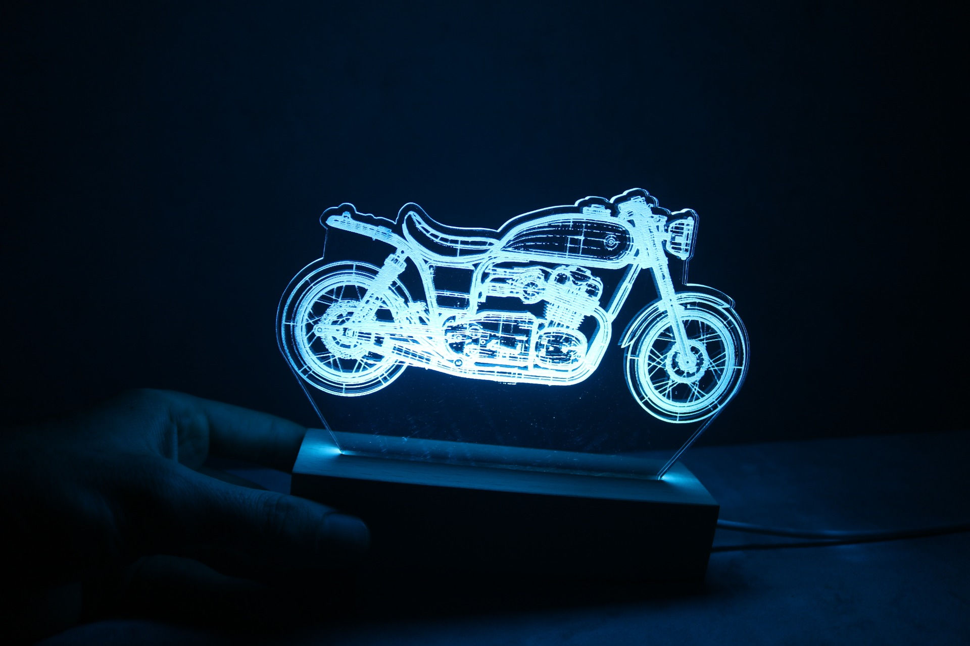Lampe LED moto Custom - Veilleuse led moto vintage