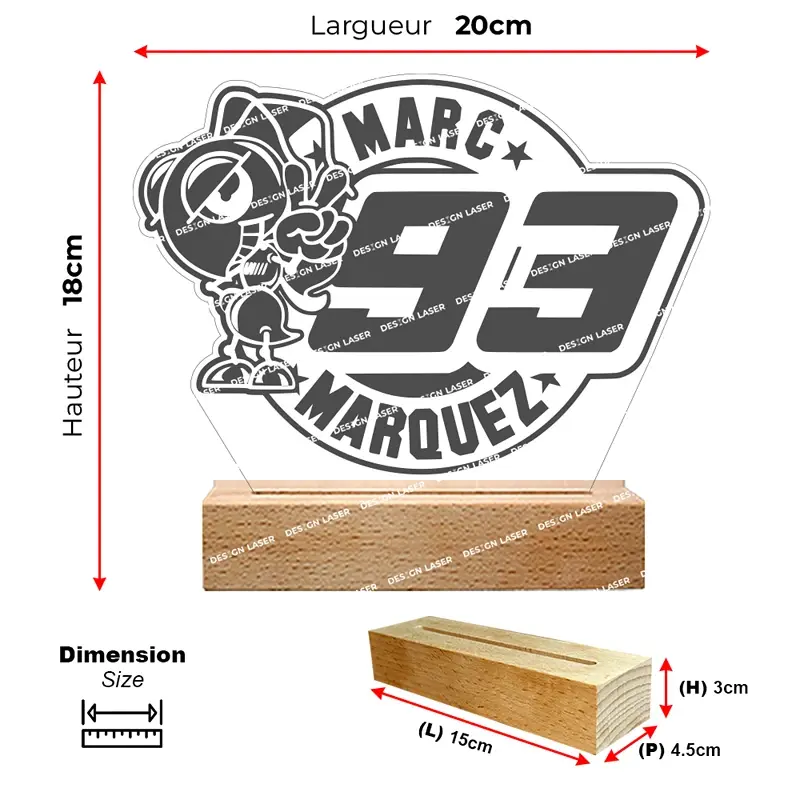 Lampe Marc Marquez | logo | veilleuse motogp | idée cadeau fan Marquez