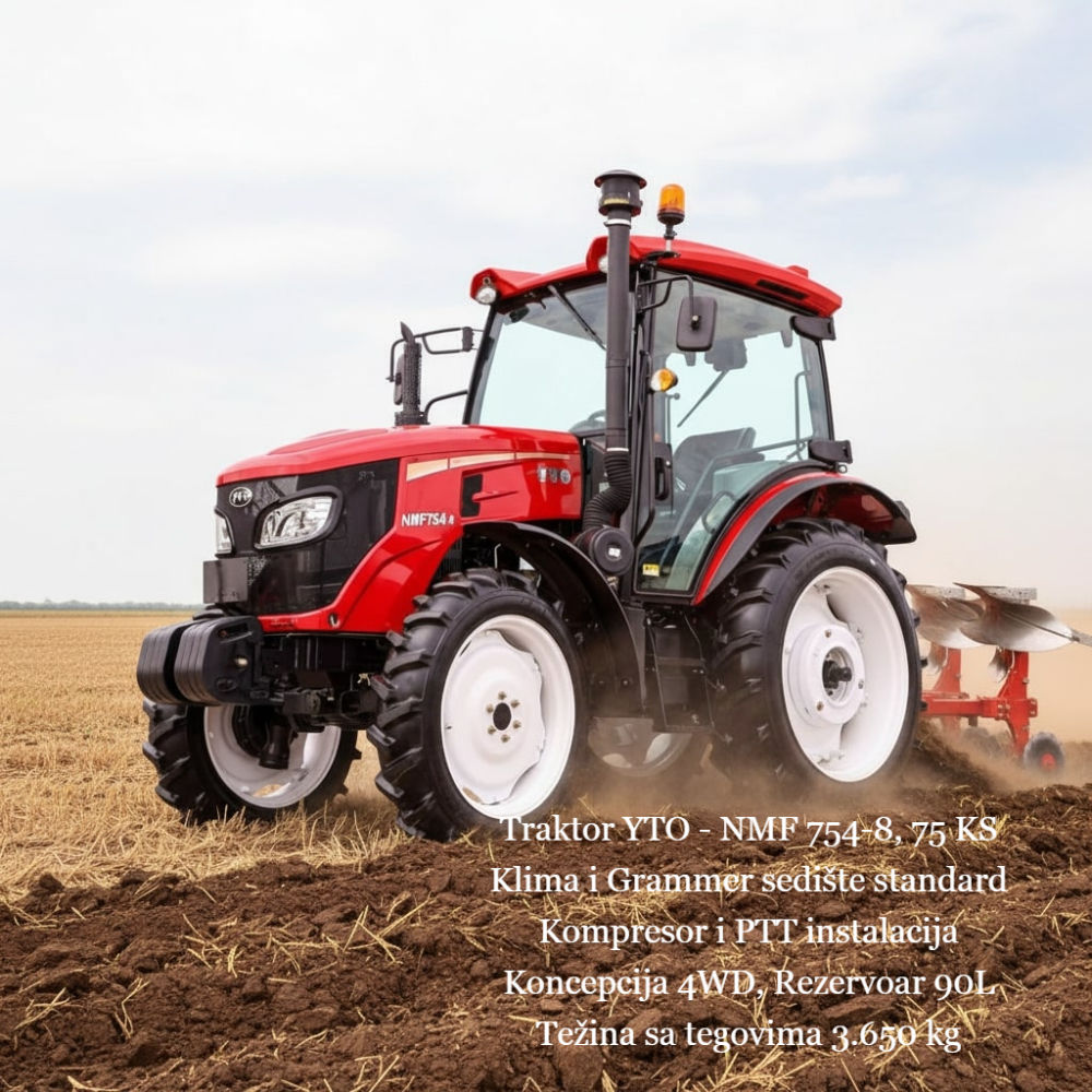 Traktor YTO NMF 754-8, 75 KS