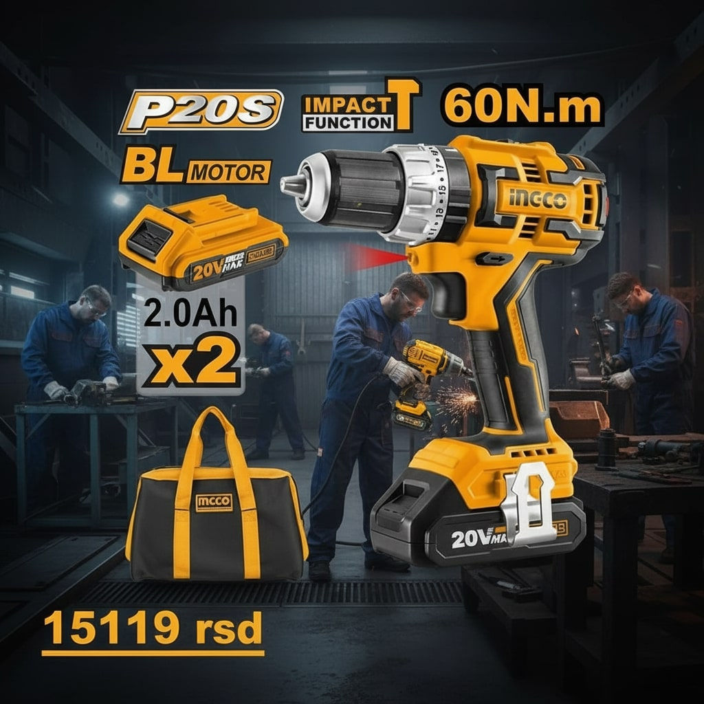 Ingco Aku bušilica odvijač 65Nm 20V CIDLI20608