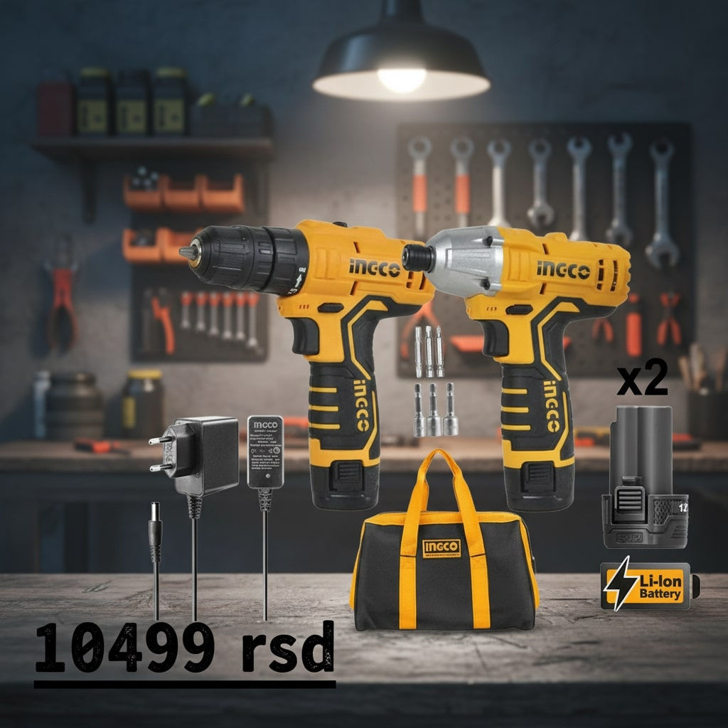 Ingco Aku 2 - delni kombo kit 100Nm 12V CKLI1201