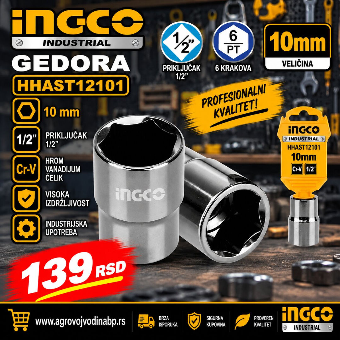 Ingco Gedora 1/2" 10mm HHAST12101