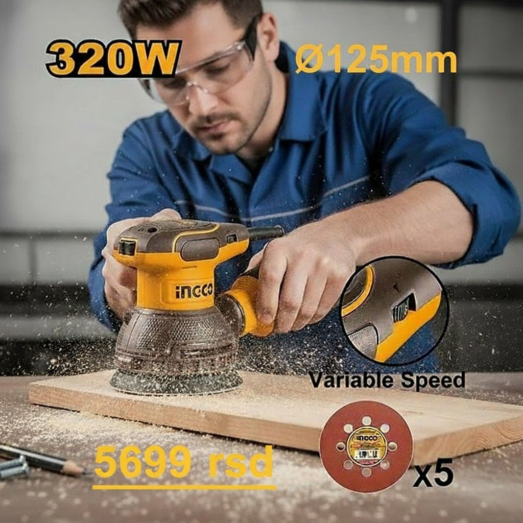 Ingco Rotaciona brusilica 320W 125mm RS3216