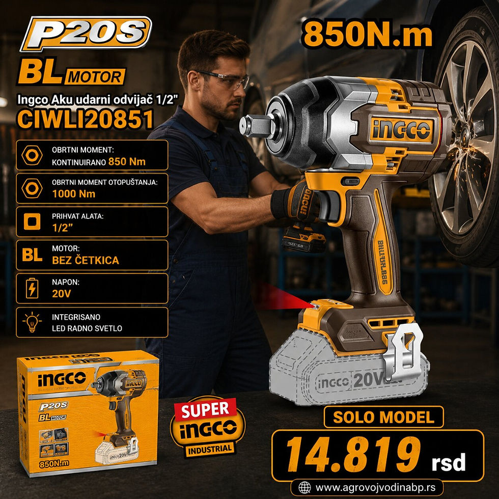 Thumbnail: Ingco Aku udarni odvijač 850Nm CIWLI20851