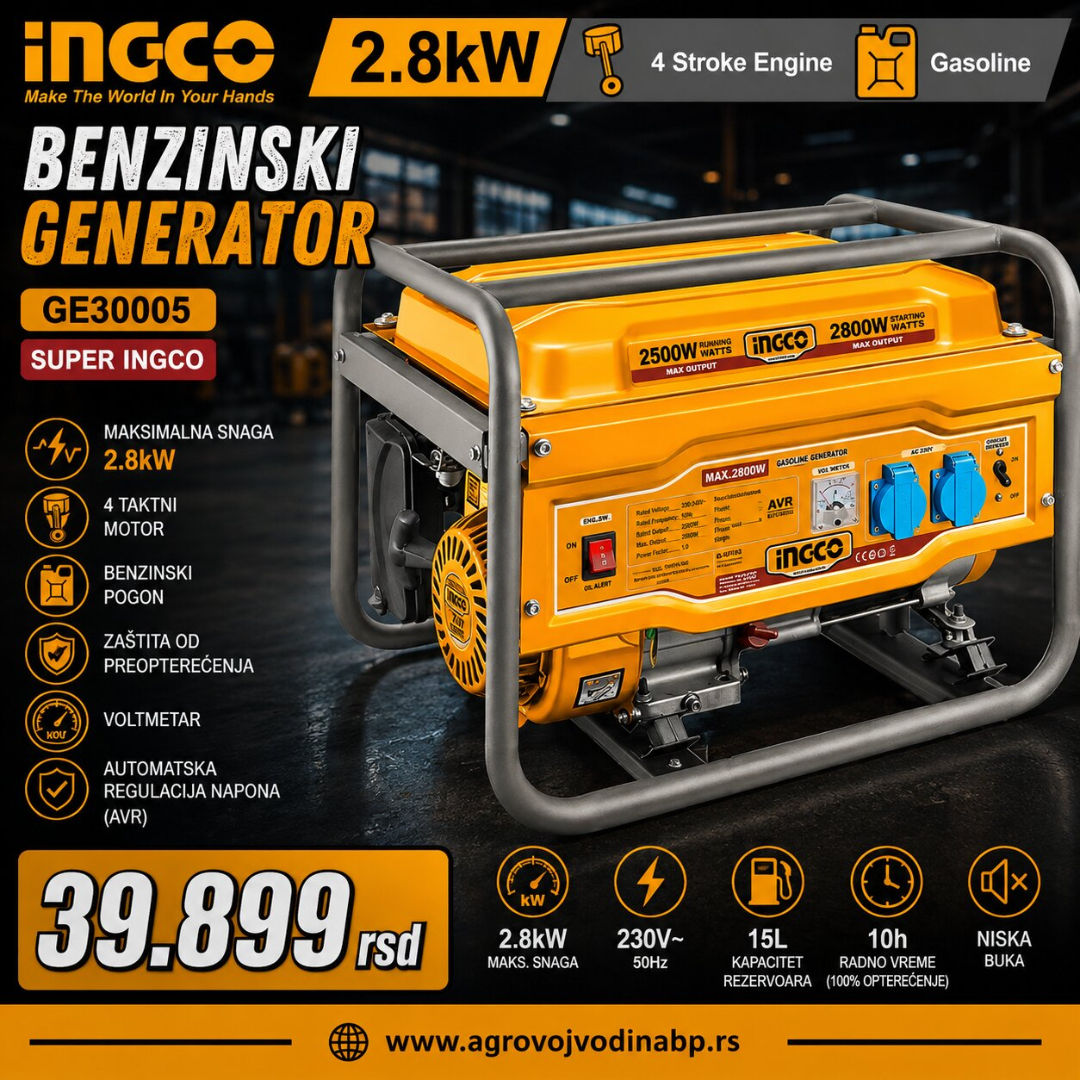 Ingco Benzinski generator 2.8KW GE30005