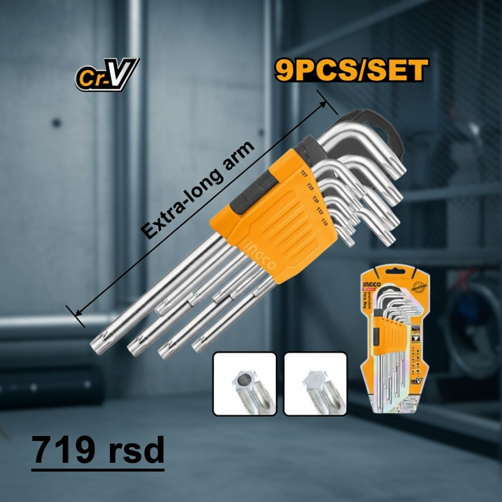 Ingco Torx imbus ključevi u setu T10-T50 Cr-V HHK13092