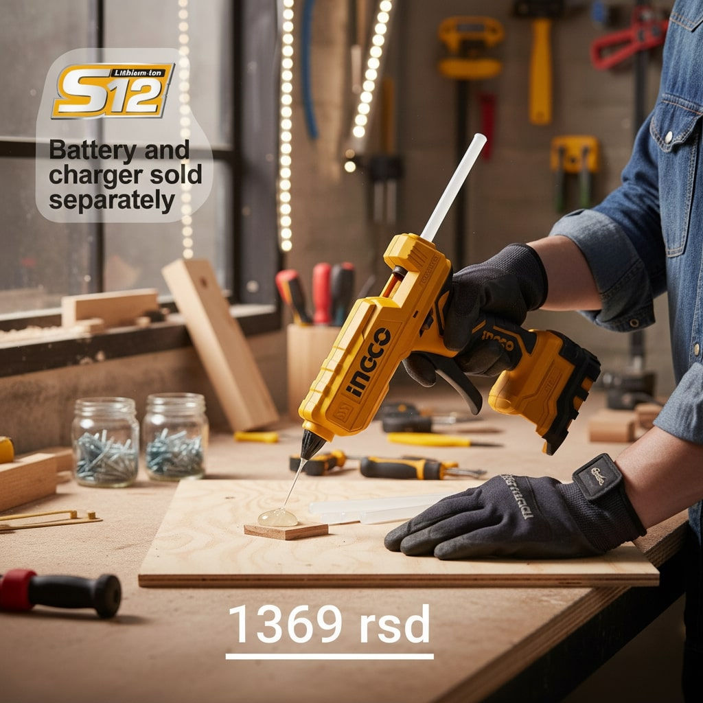 Ingco Aku pištolj za lepljenje 12V CGGLI1201