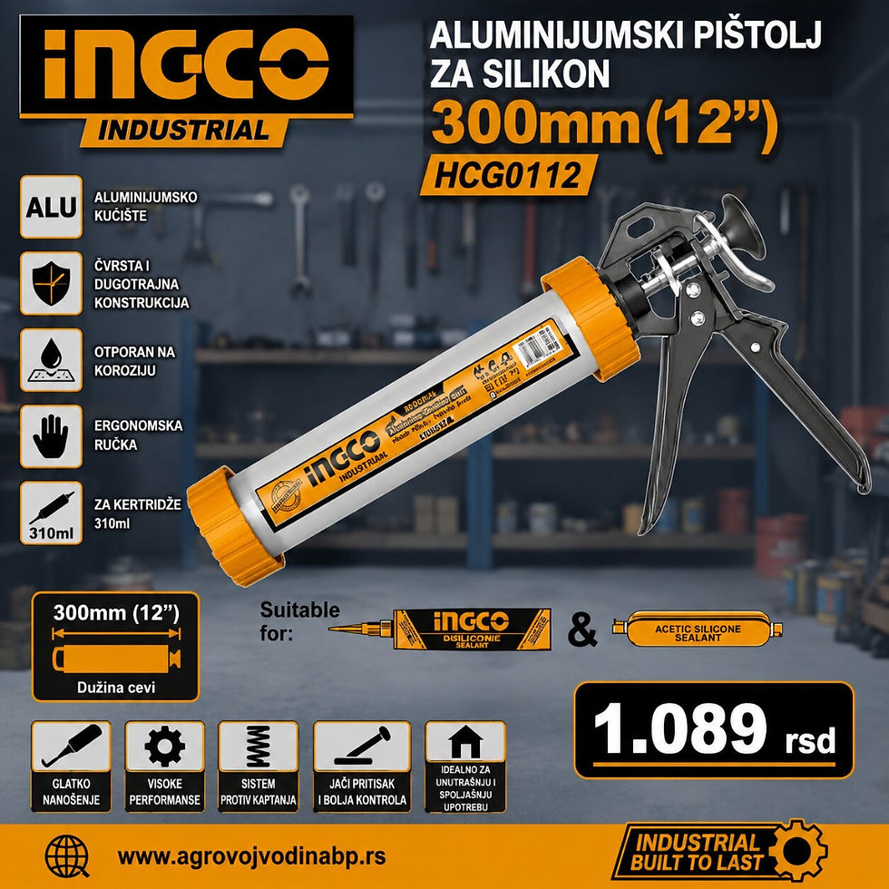 Ingco Aluminijumski pištolj za silikon HCG0112