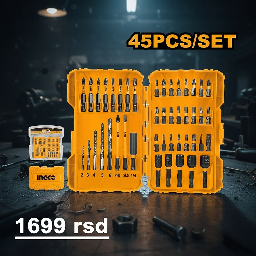 Thumbnail: Ingco Set udarnih odvijača 45/1 AKDL24502