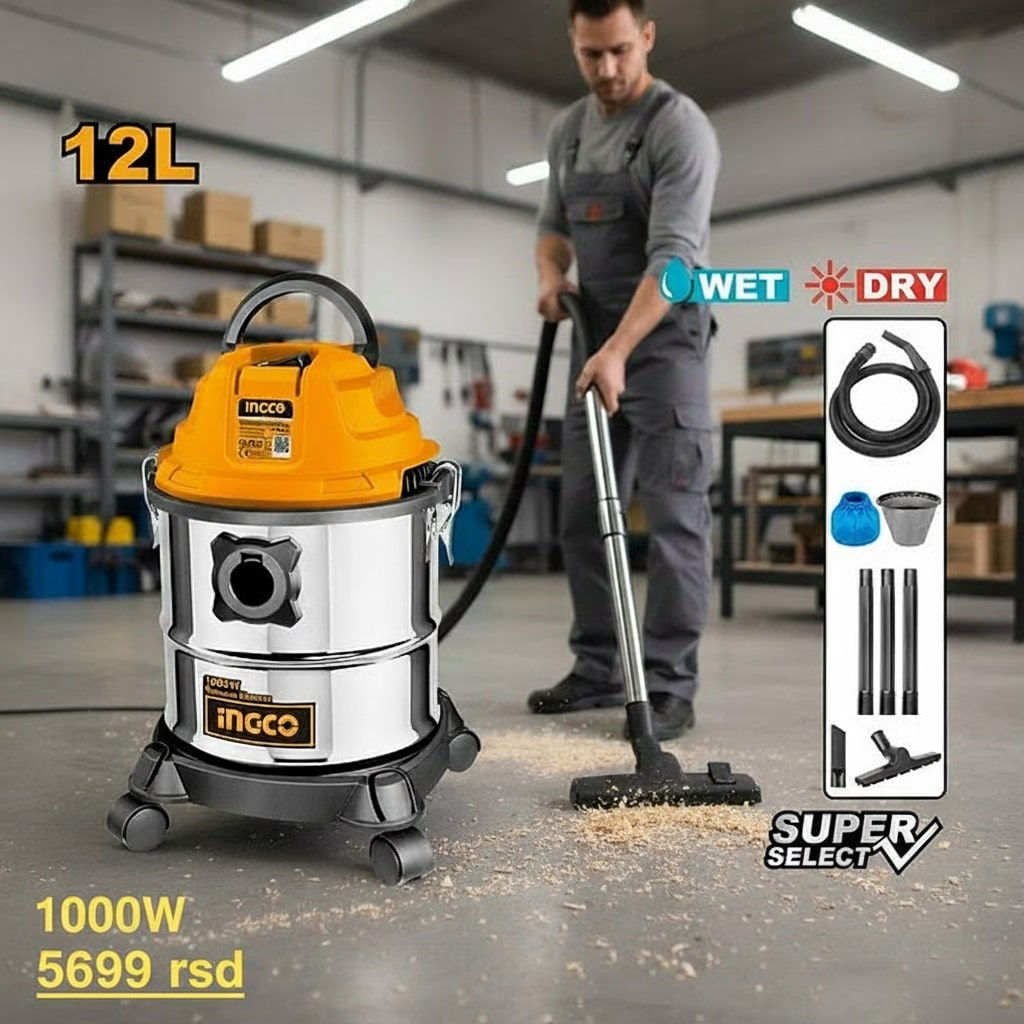 Ingco Usisivač za suvo i mokro usisavanje 12L VC14122