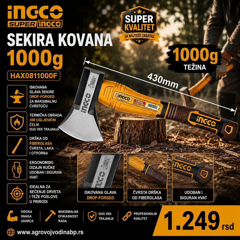 Thumbnail: Ingco Sekira kovana 1000g HAX0811000F