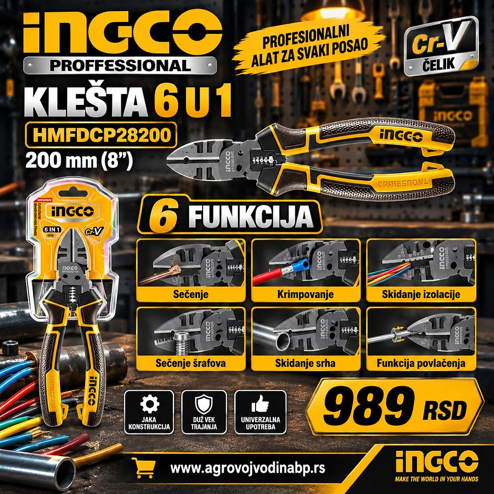 Ingco sa 6 funkcija dijagonalne sečice 200mm HMFDCP28200