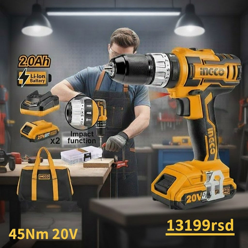 Ingco Aku udarna bušilica i torba CIDLI2002