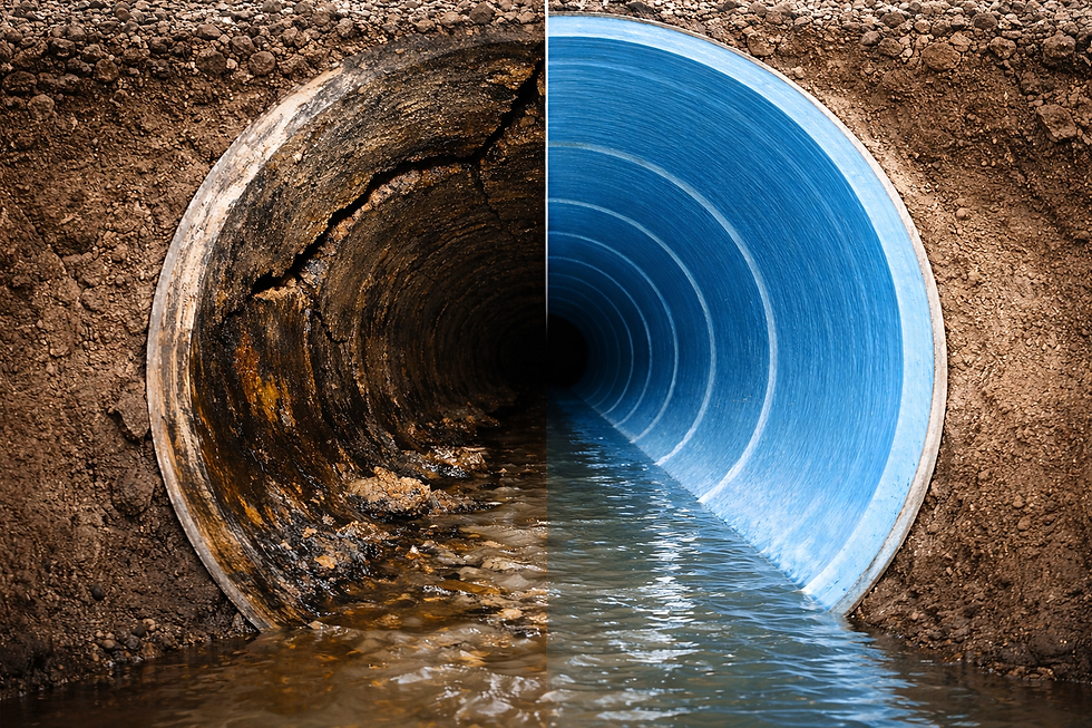 canalisation intérieur avant et après chemisage