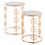Miniatura: Mesa auxiliar oro/mármol blanco (set de 2) 43 x 43 x 59 cm