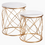 Miniatura: Mesa auxiliar oro/mármol blanco (set de 2) 43 x 43 x 50 cm
