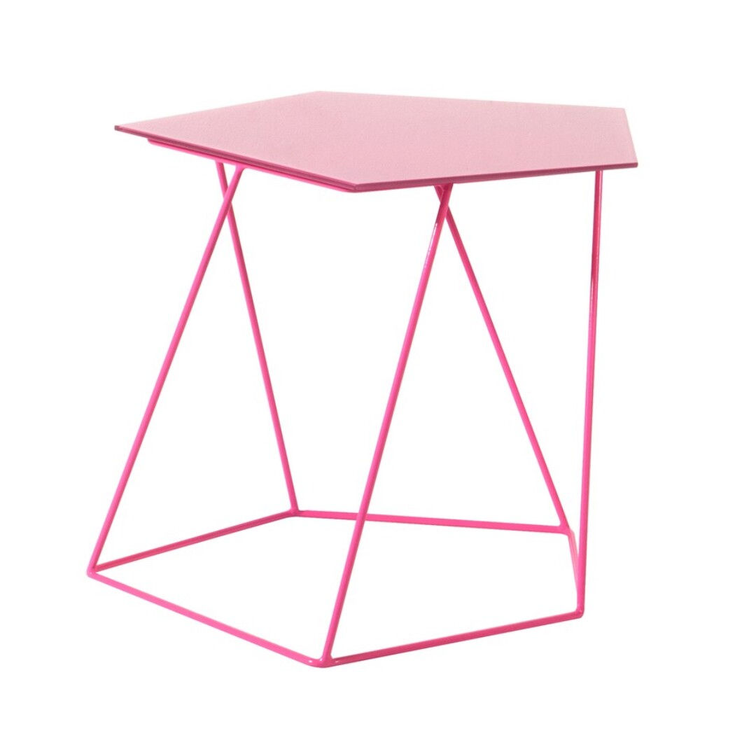 Mesa auxiliar rosa 55x43x47 cm