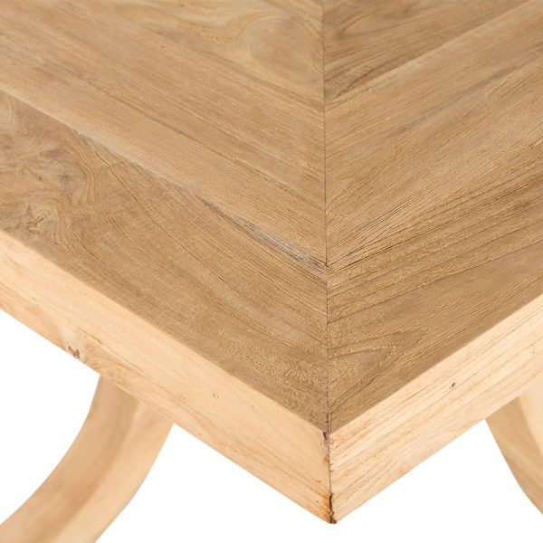 Miniatura: Mesa de comedor de madera de teka 151 x 151 x 80 cm