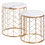 Miniatura: Mesa auxiliar oro/mármol blanco (set de 2) 43 x 43 x 49,70 cm