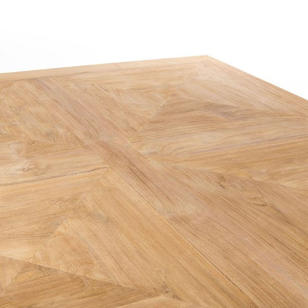 Miniatura: Mesa de comedor de madera de teka 151 x 151 x 80 cm