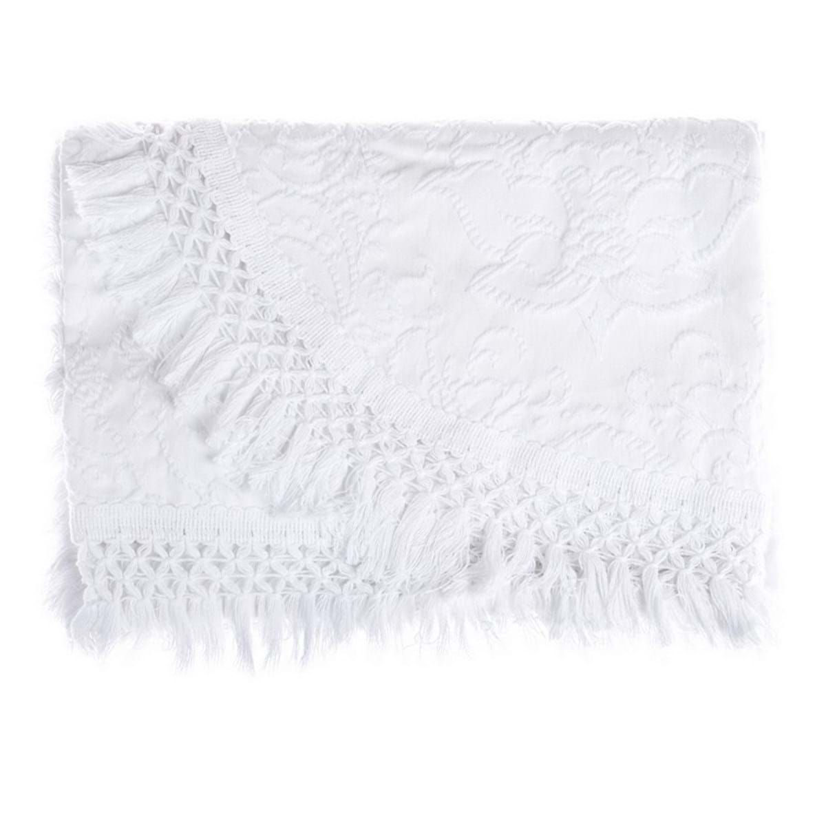 Colcha con flecos blanca o beige dos tamaños