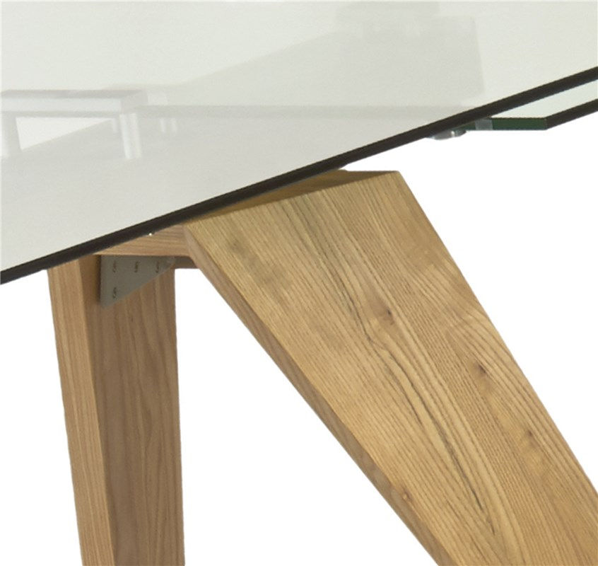 Miniatura: Mesa de comedor extensible fresno o laca blanco 160-240 x 90 x 75 cm
