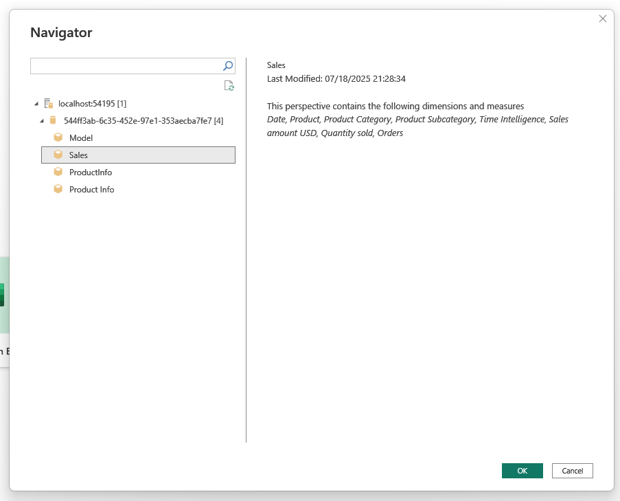 The perspectives are listed