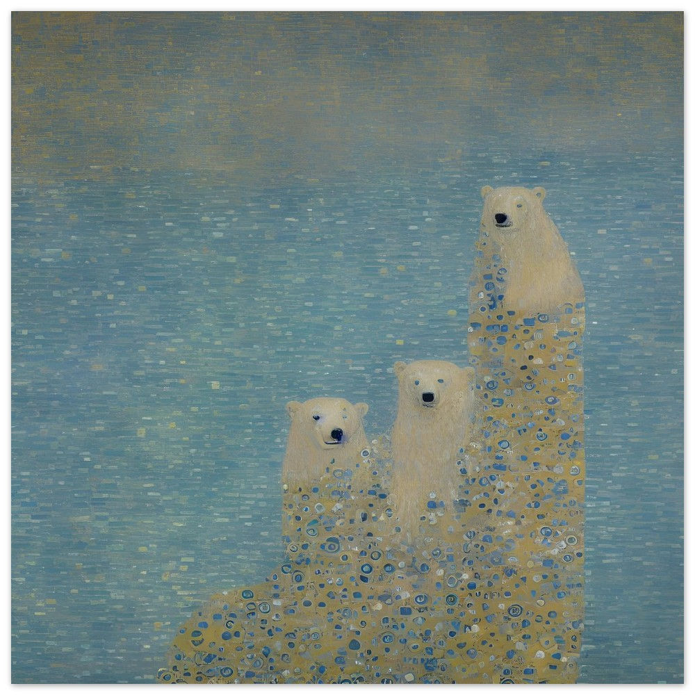 Polar bears for biodiversity- Fine Art Poster 25x25 cm / 10x10″