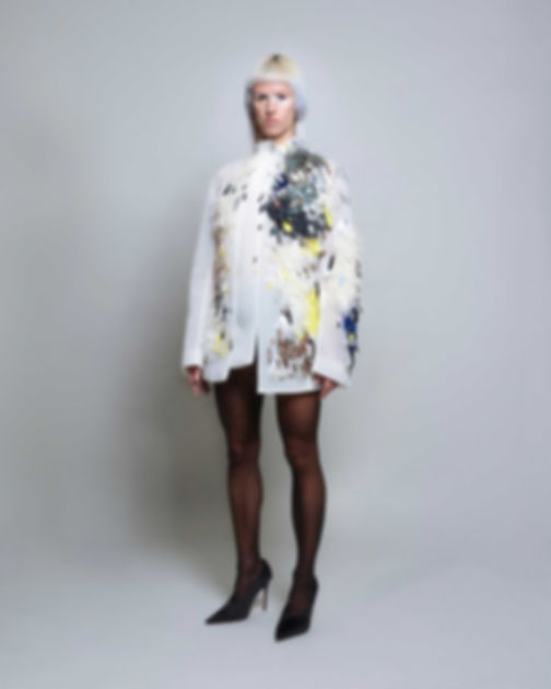 Regenerated Fabric Feathers Jacket
