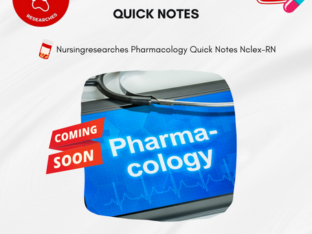 📌Pharmacology Quick Notes