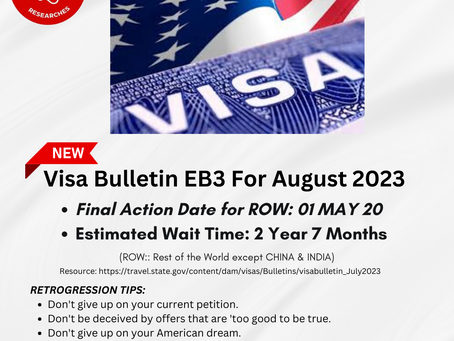 Visa Bulletin EB3 For August 2023 🖍️