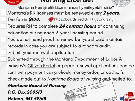 📌Montana Hemşirelik Lisansını nasıl yenileyebilirsiniz?