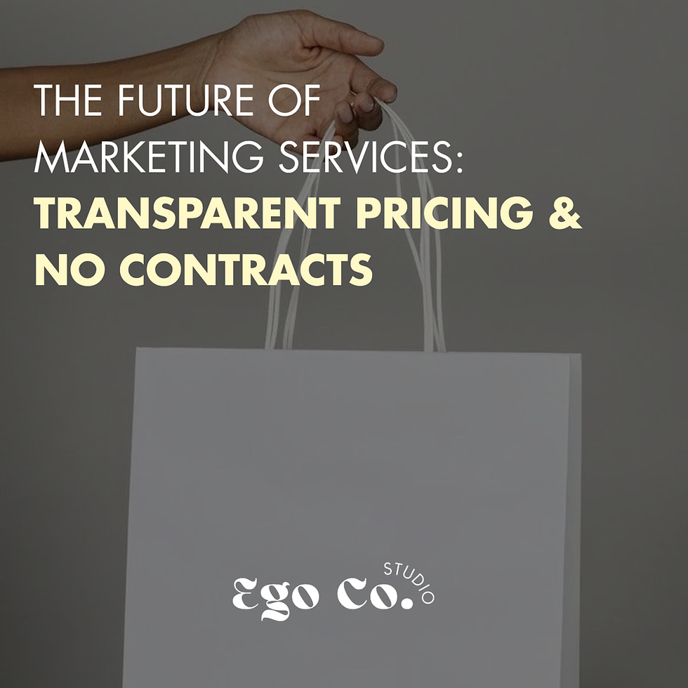 The future of marketing services: transparent pricing and no contracts.