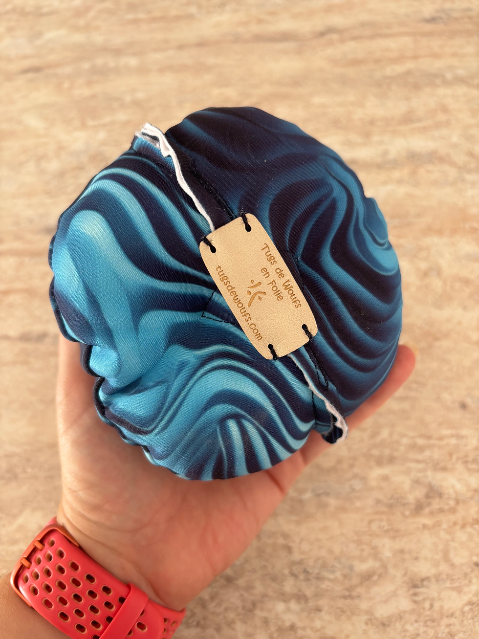 Miniature : Balle façon clam - Balle pour cacher des friandises - vagues bleues 