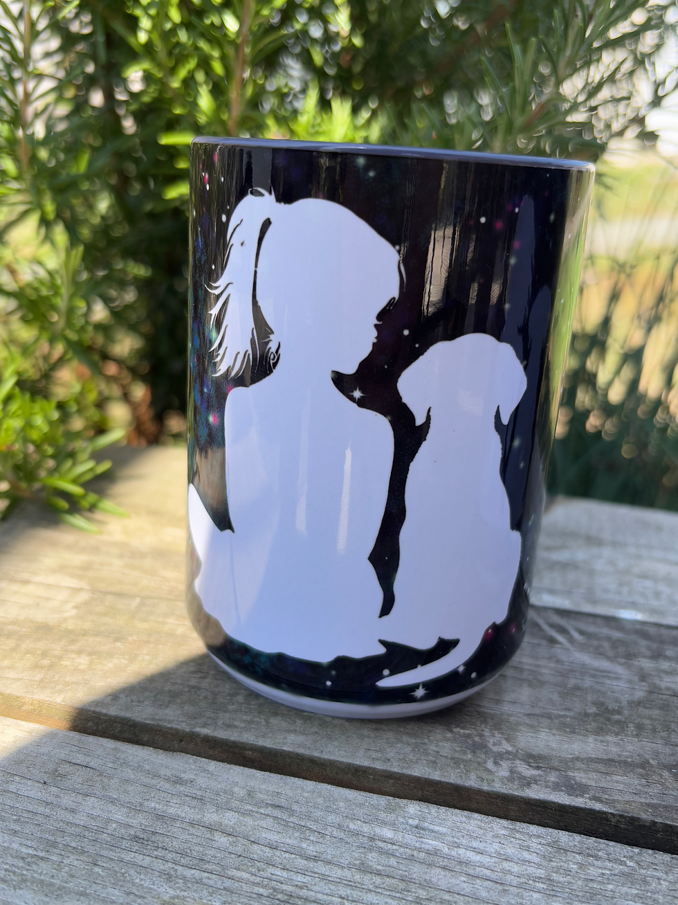 Miniature : Mug 425 ml "1 fille+1 chien" - Création Tugs de Woufs