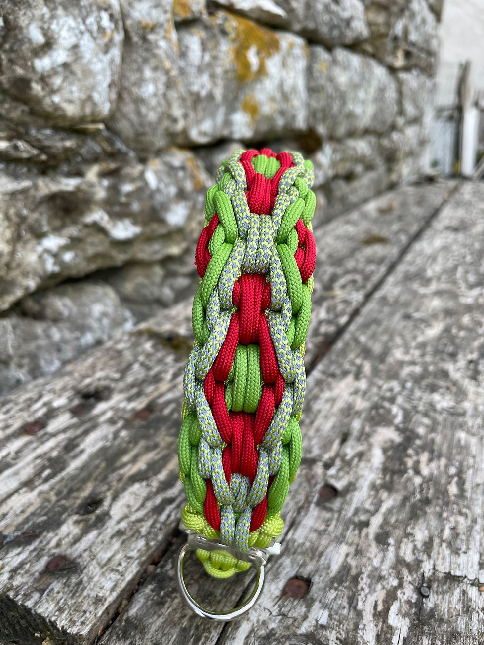 Miniature : Collier en paracorde  Diamond Vert et Rouge + Vert réfléchissant