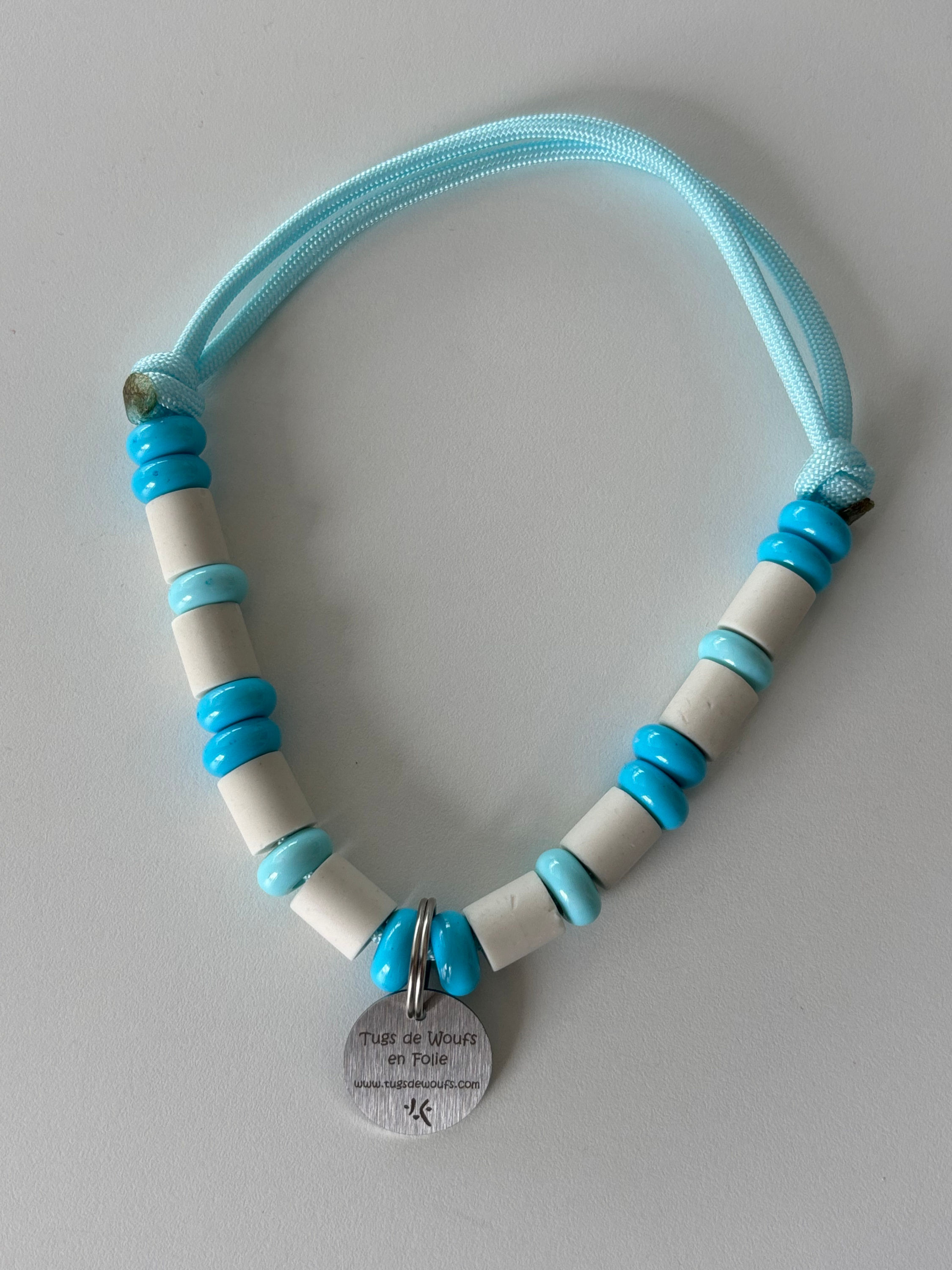 Collier réglable anti tiques  avec perles céramiques EM - Taille M