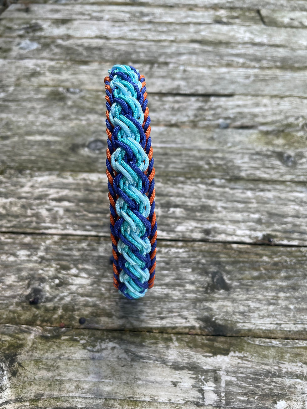 Collier en paracorde "Forrest Spirit" bleu et orange - Taille S