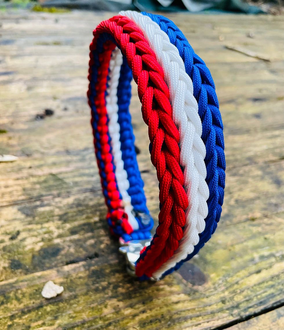 Miniature : Collier non réglable en paracorde  tricolore à personnaliser - T550