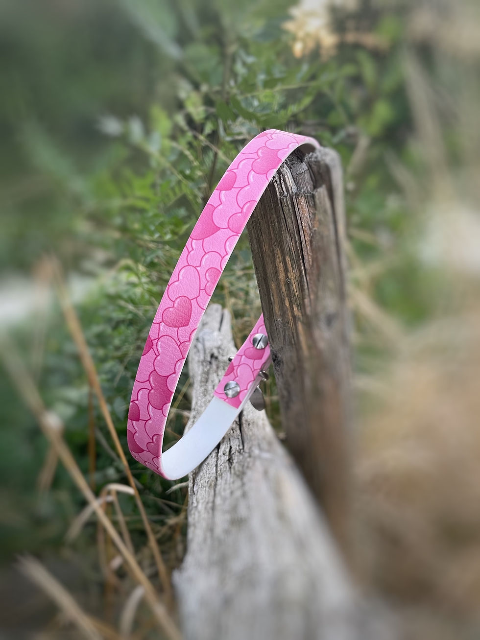 Miniature : Collier réglable en biothane imprimée - 2 largeurs - Coeurs