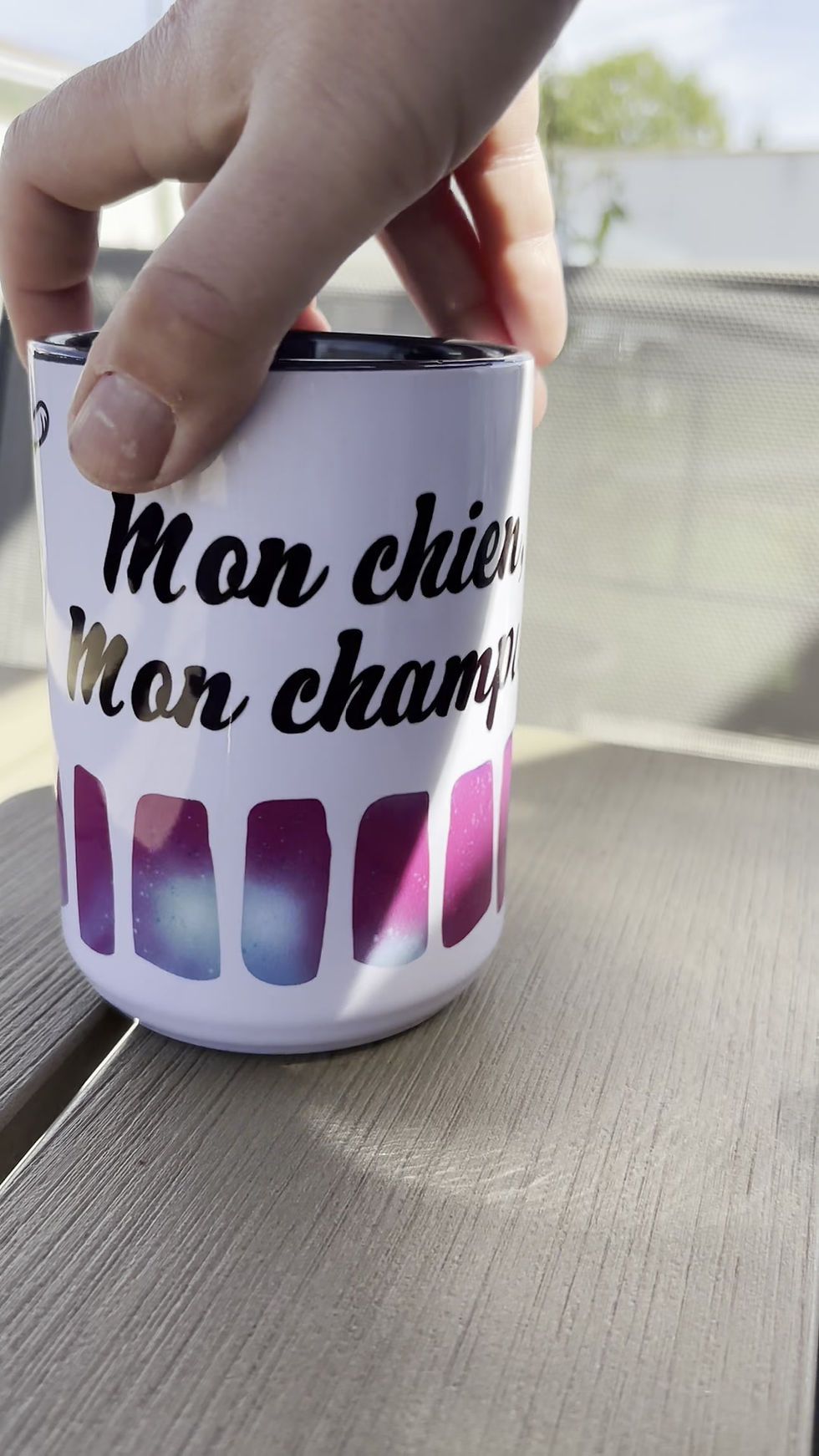 Miniature : Mug 425 ml "Mon chien mon champion" - Création Tugs de Woufs
