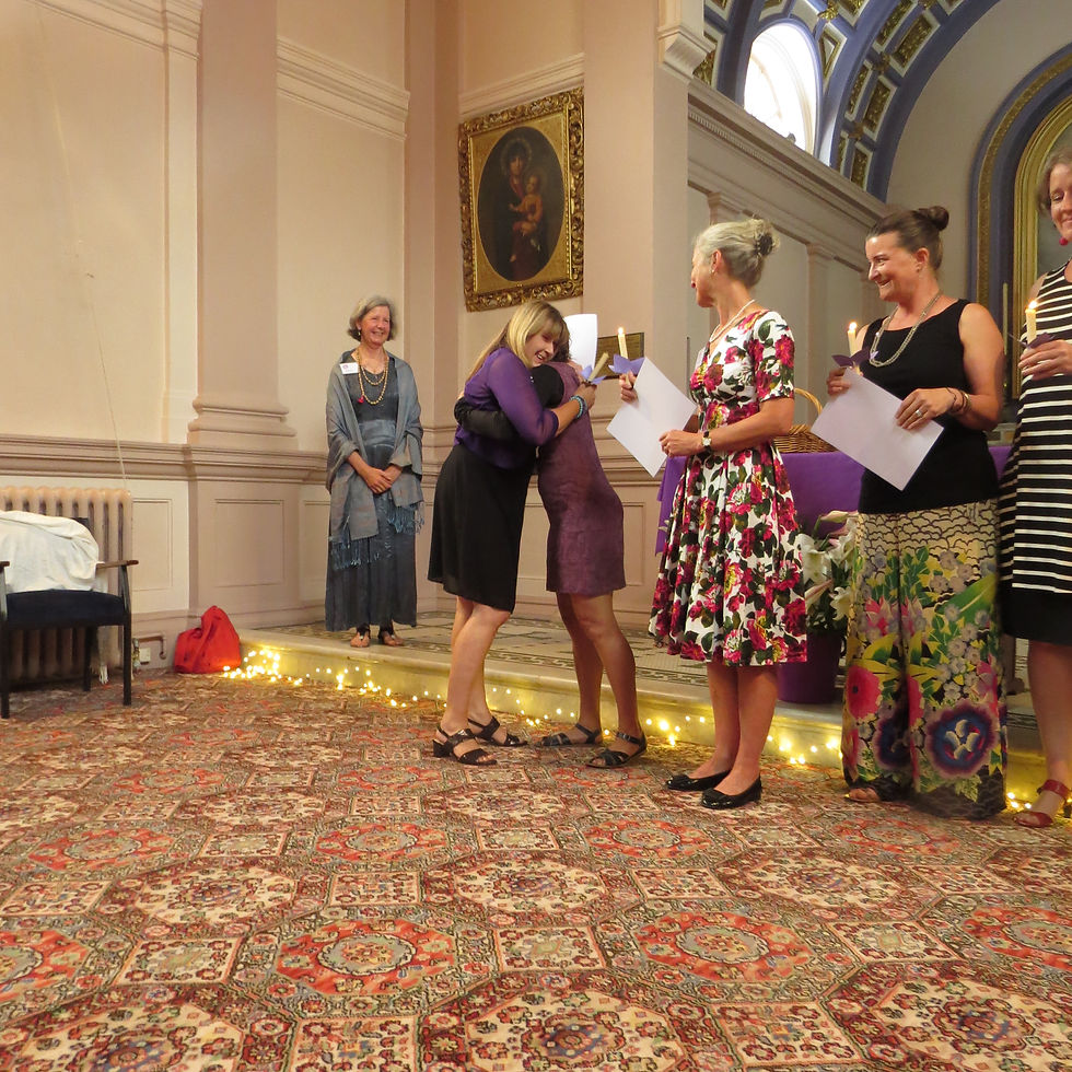 Sarah congratulating Kim Lewis