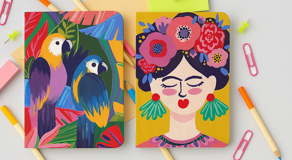 Carnet d'écriture coloré format A5 - Illustré et fabriqué en France