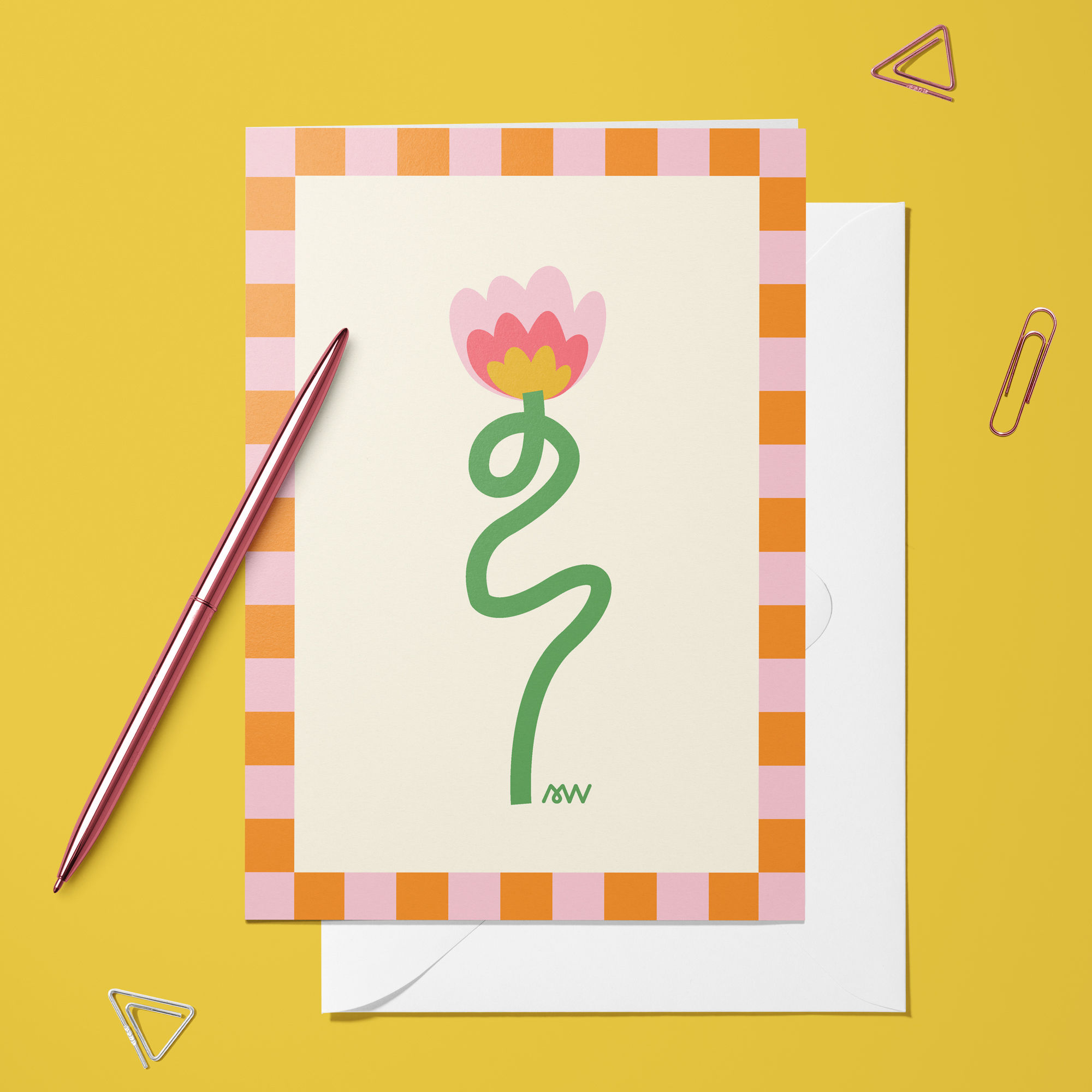 Carte pliée – Fleur du bonheur