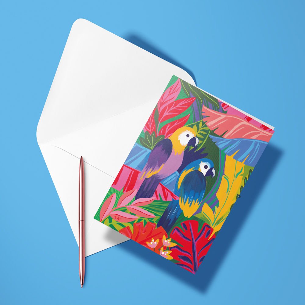 Carte pliée - Les Perroquets